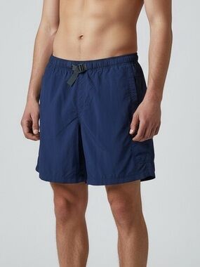 Columbia Omni-Shade Men’s Size XL Belted Outdoor Fishing Short Trunks Navy Blue